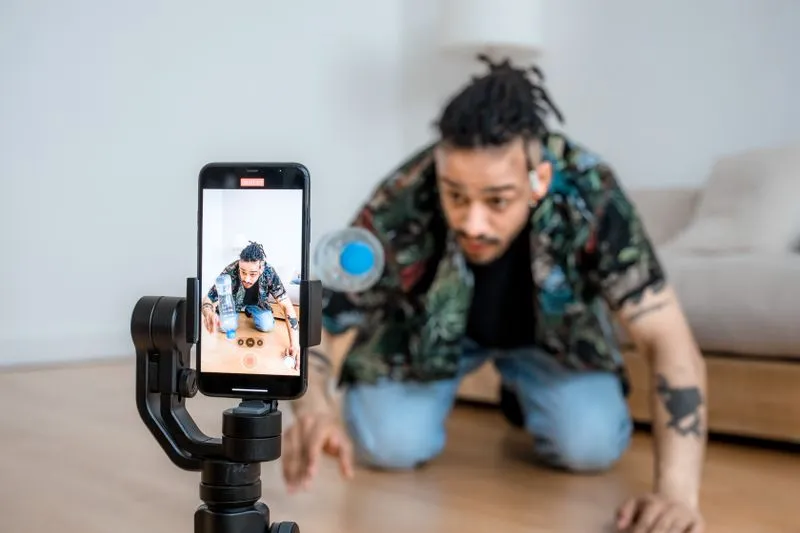 Young creators filming a product video for TikTok
