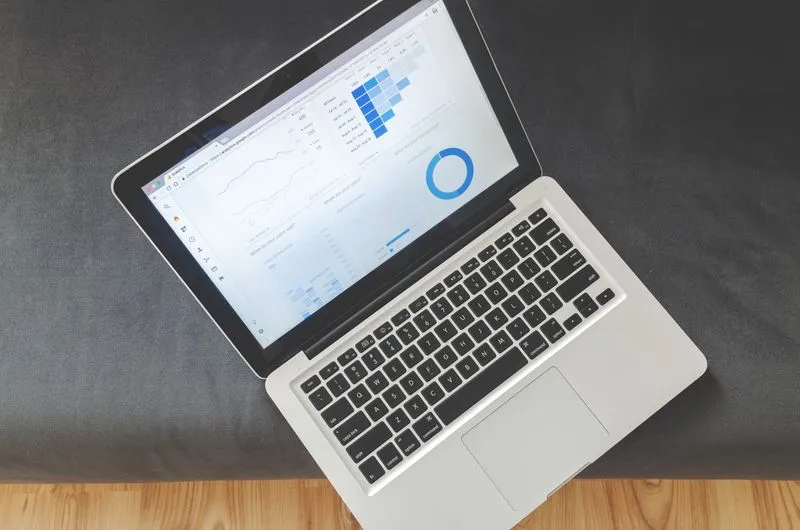 Website ranking analytics dashboard on a laptop